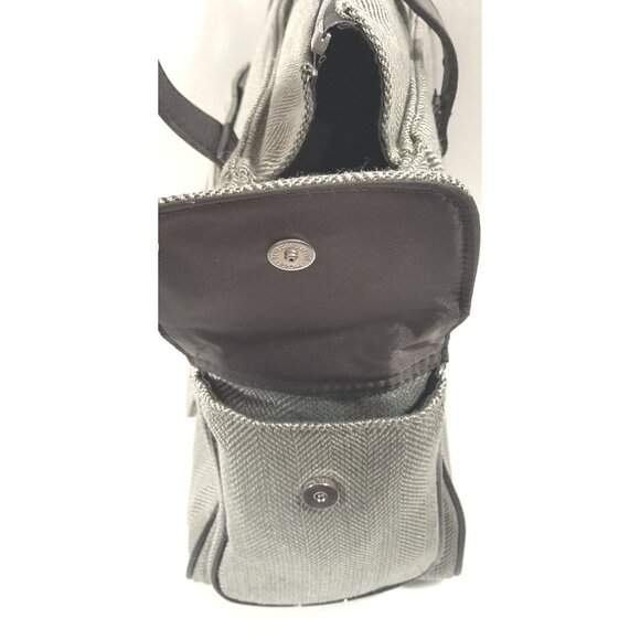 Bath Body Works Tote Khaki Green Tweed Herringbone Travel Bag Luggage Weekender - Picture 6 of 9